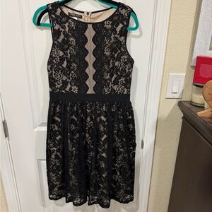 London Style Black Lace Midi Dress